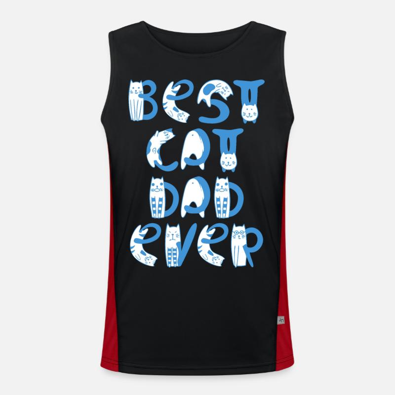 Bester Katzenvater aller Zeiten Funktionelles Kontrast-Tank Top für Männer 
