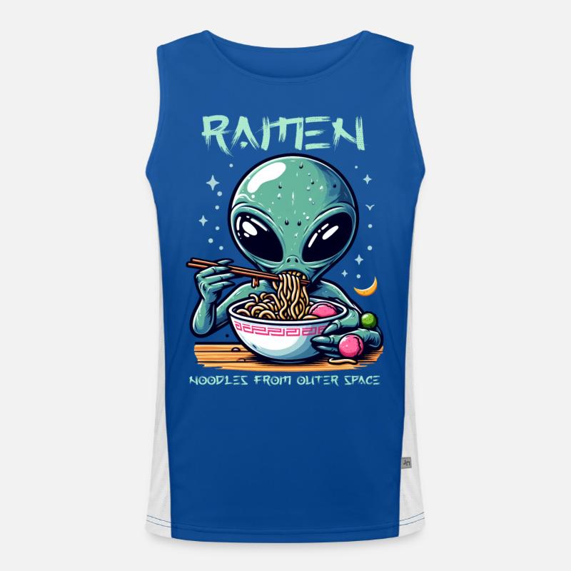 Outer Space Ramen Alien Nudeln Funktionelles Kontrast-Tank Top für Männer 