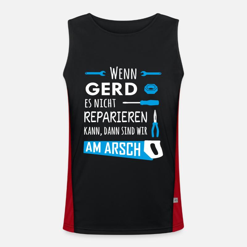 Lustiger Heimwerker und Handwerker Spruch Gerd Funktionelles Kontrast-Tank Top für Männer 