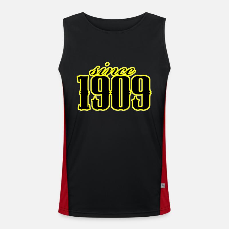 since 1909 (black) - Men's Functional Contrast Tank Top  - black/red