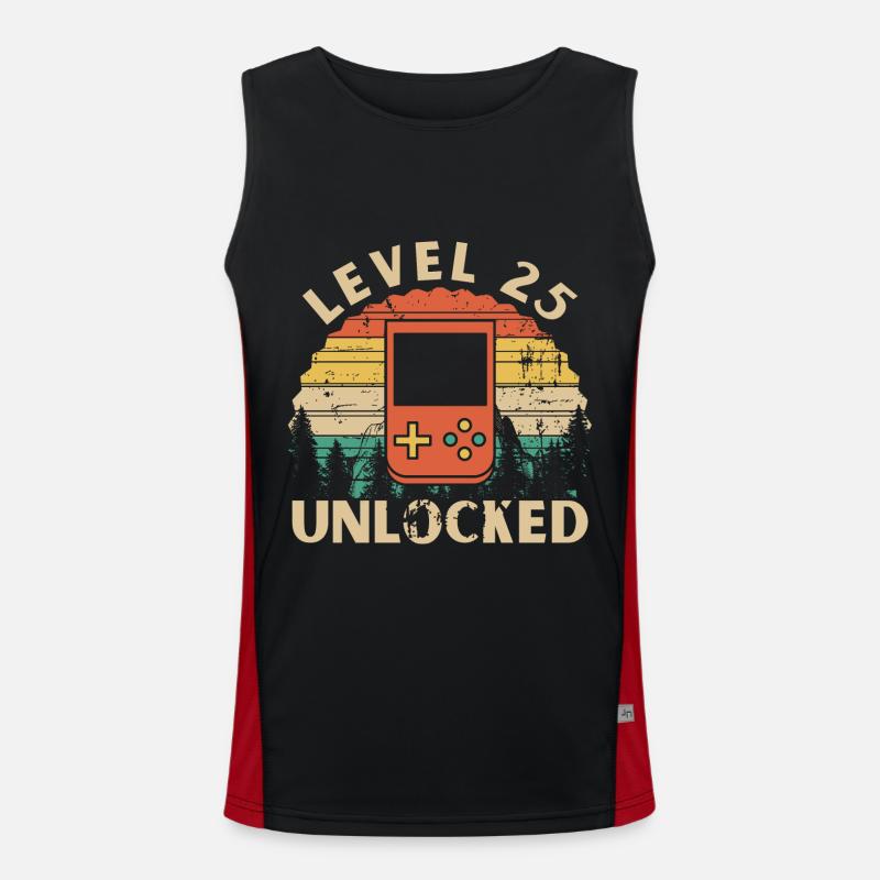 Level 25 Unclocked - Men's Functional Contrast Tank Top  - black/red