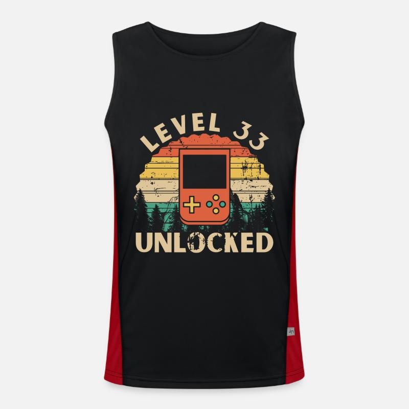 Level 33 Unlocked Men's Functional Contrast Tank Top 