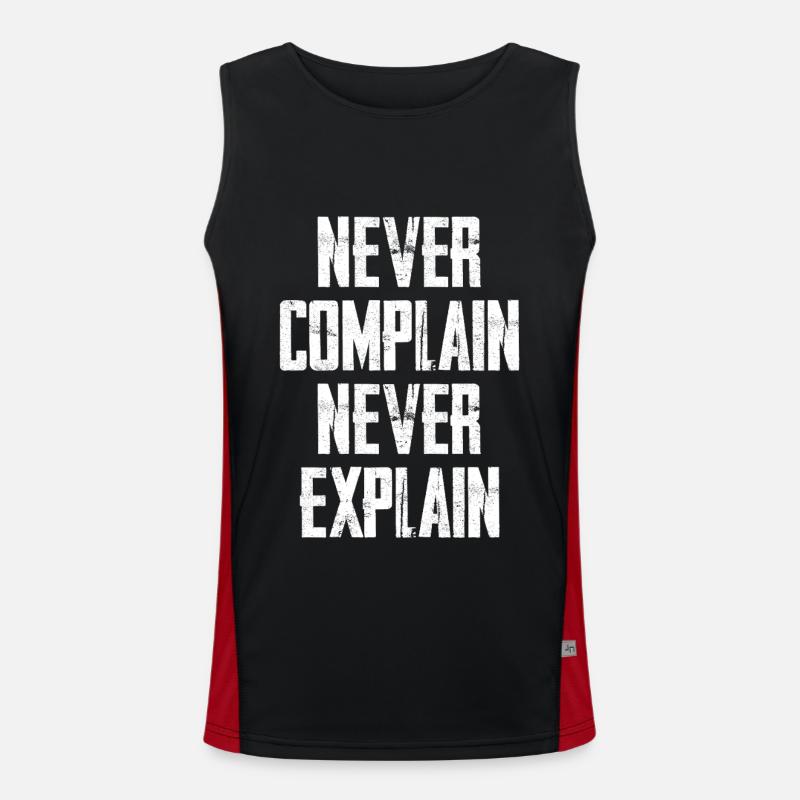 Never Complain Never Explain - Men's Functional Contrast Tank Top  - black/red