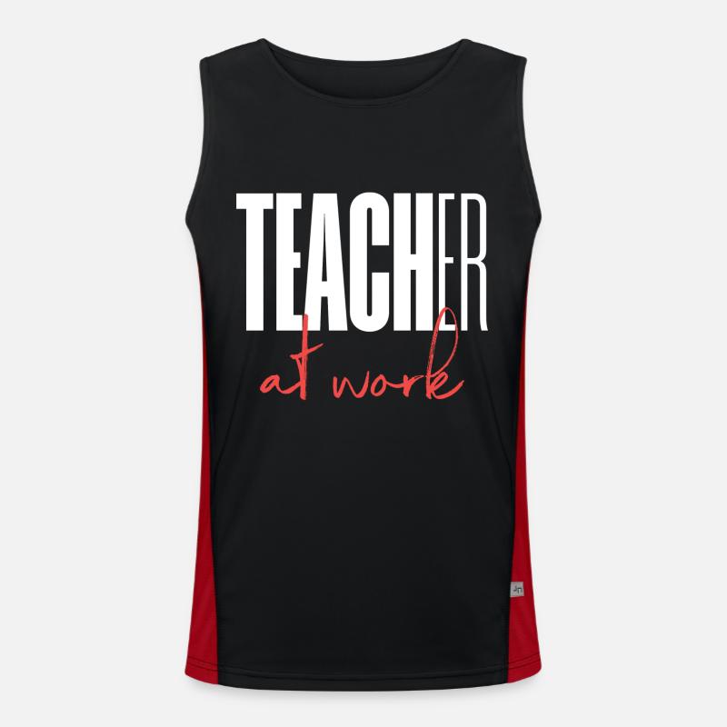 Teacher at work - Men's Functional Contrast Tank Top  - black/red
