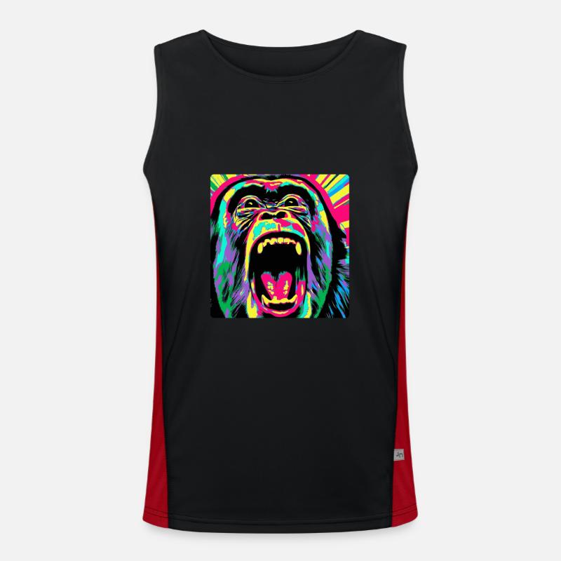 Dschungelgeist Umarme den inneren Affen Appare Funktionelles Kontrast-Tank Top für Männer 