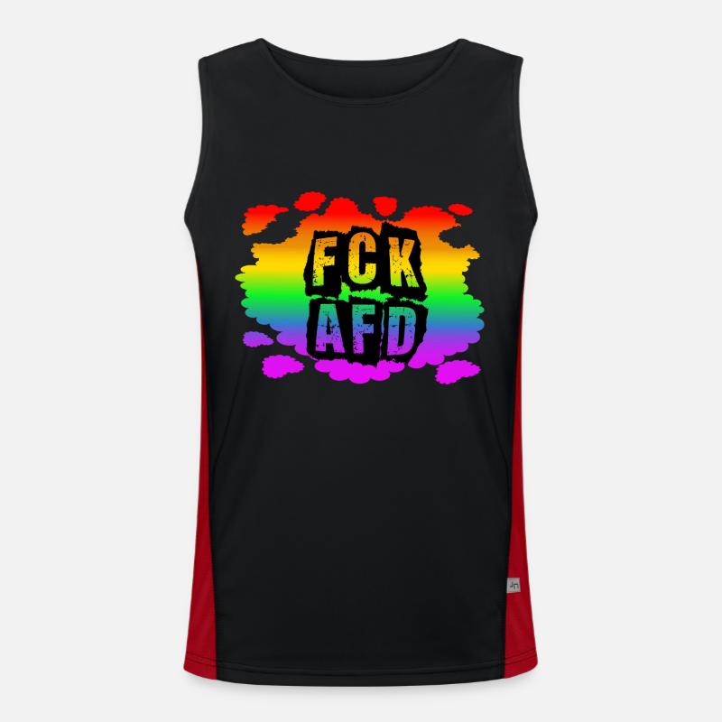 Stop AfD against right, democracy, diversity, left Men's Functional Contrast Tank Top 