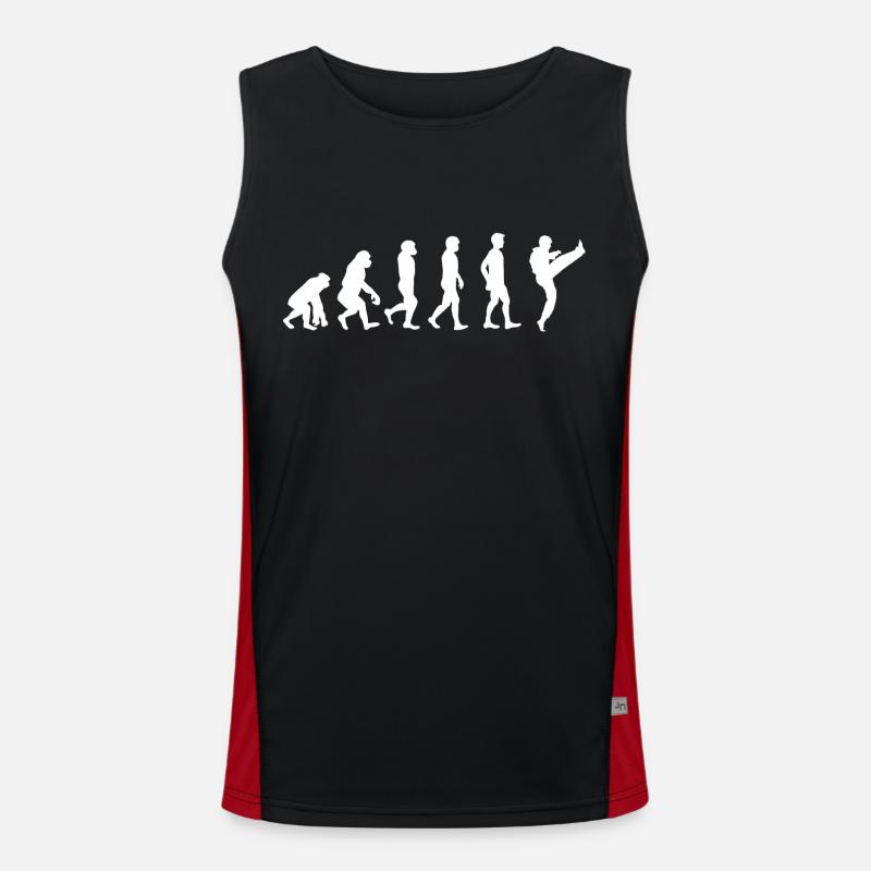 Evolution Karate - Men's Functional Contrast Tank Top  - black/red