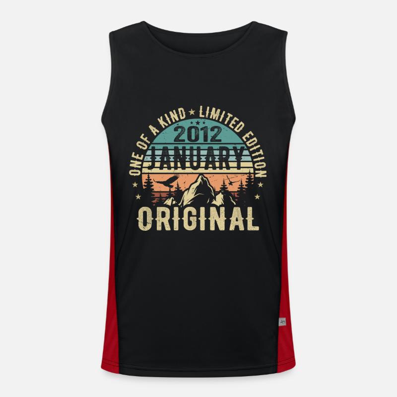 Geburtstagsgeschenk Januar 2012 - January 2012 Funktionelles Kontrast-Tank Top für Männer 