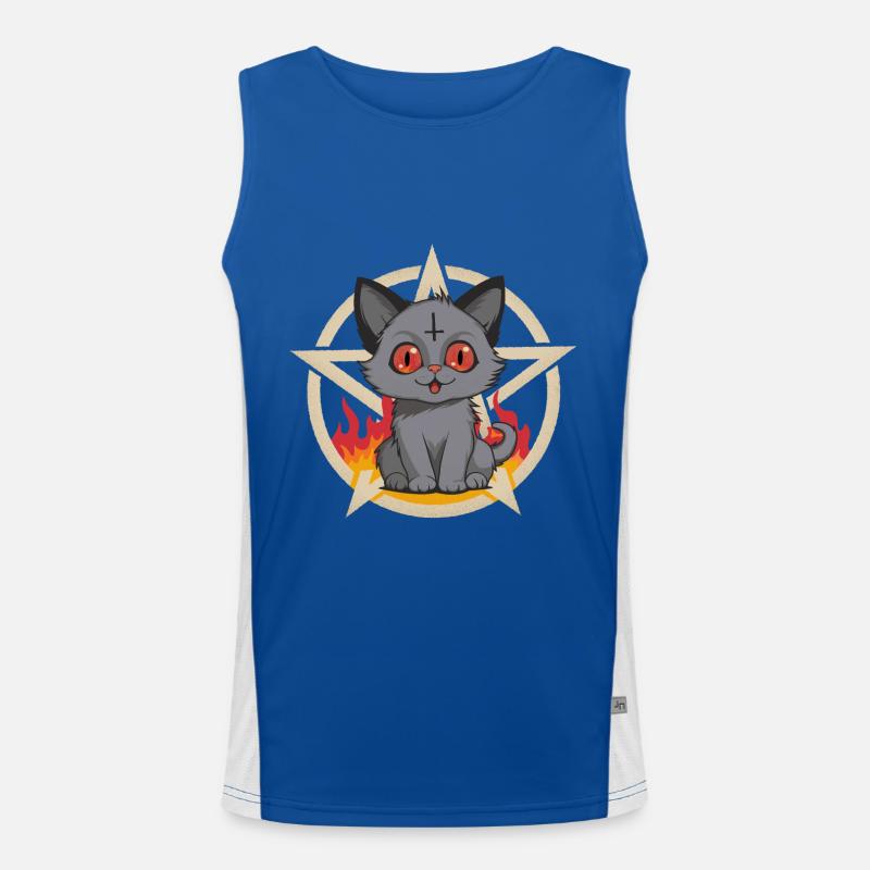 Satans Petit Enfer Ronronner Chat Débardeur respirant contrasté Homme 