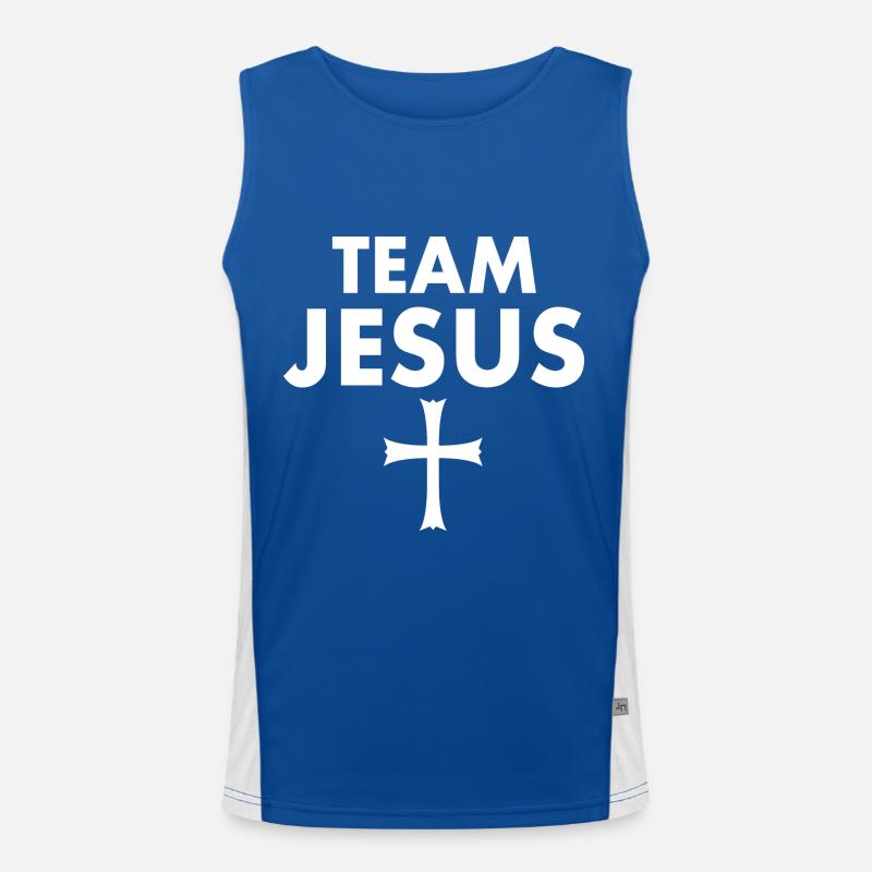 Team jesus kreuz Funktionelles Kontrast-Tank Top für Männer 