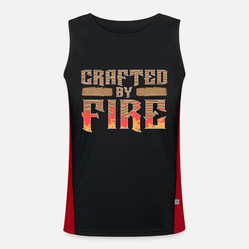 Wood-burning pyrography master carpenter Men's Functional Contrast Tank Top 