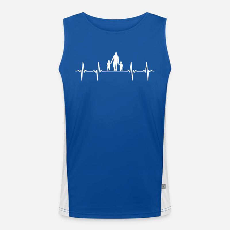 Father with two sons dad and son gift dad Men's Functional Contrast Tank Top 