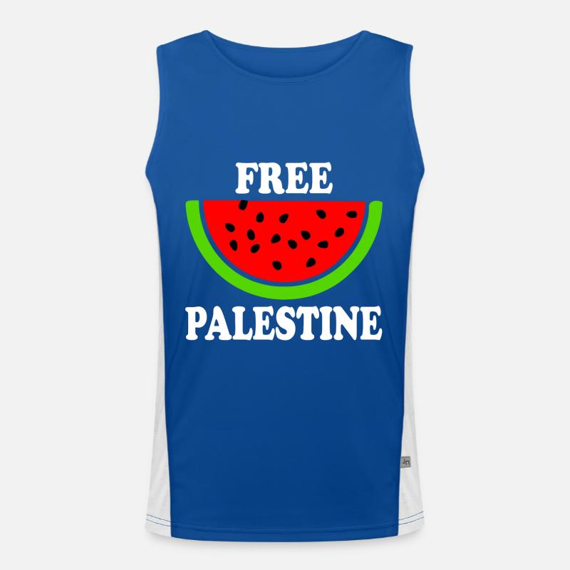 Free palestine - watermelon melon Men's Functional Contrast Tank Top 