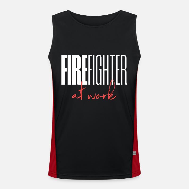 Firefighter at work - Men's Functional Contrast Tank Top  - black/red