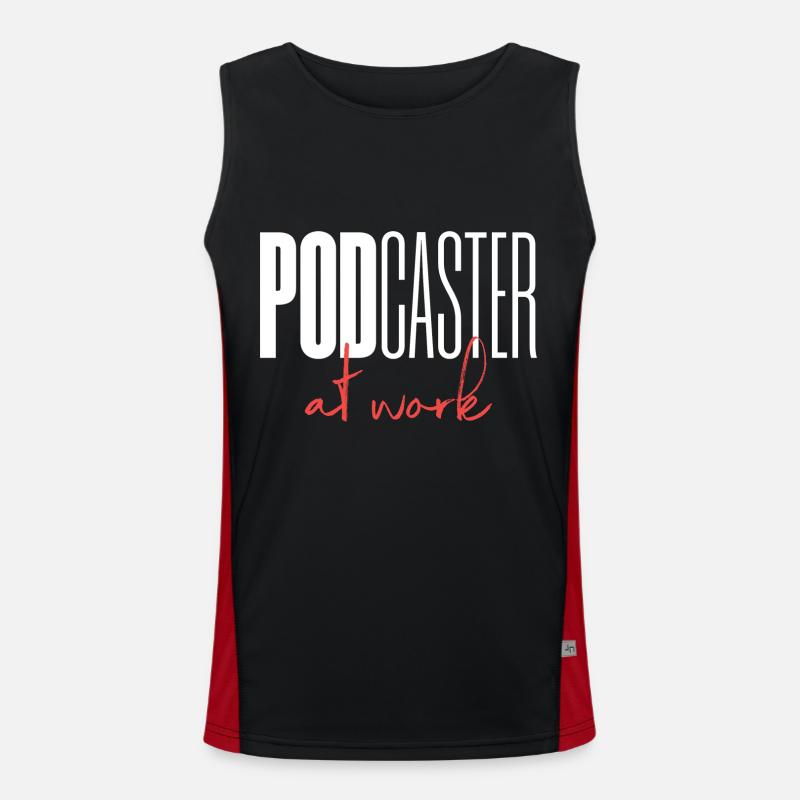 Podcaster Podcast at work Funktionelles Kontrast-Tank Top für Männer 
