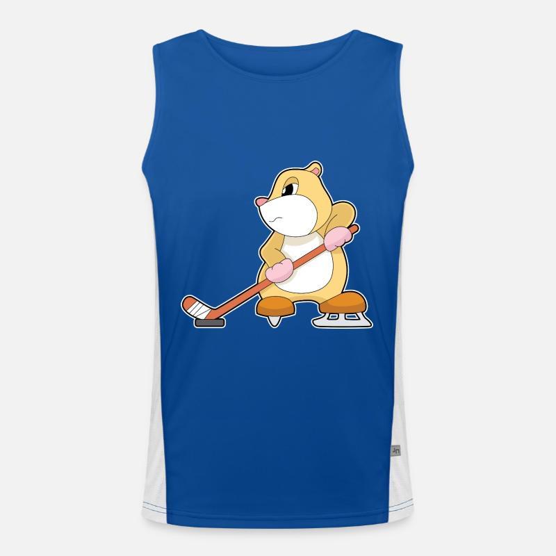 Hamster Eishockey Eishockeyschläger Funktionelles Kontrast-Tank Top für Männer 