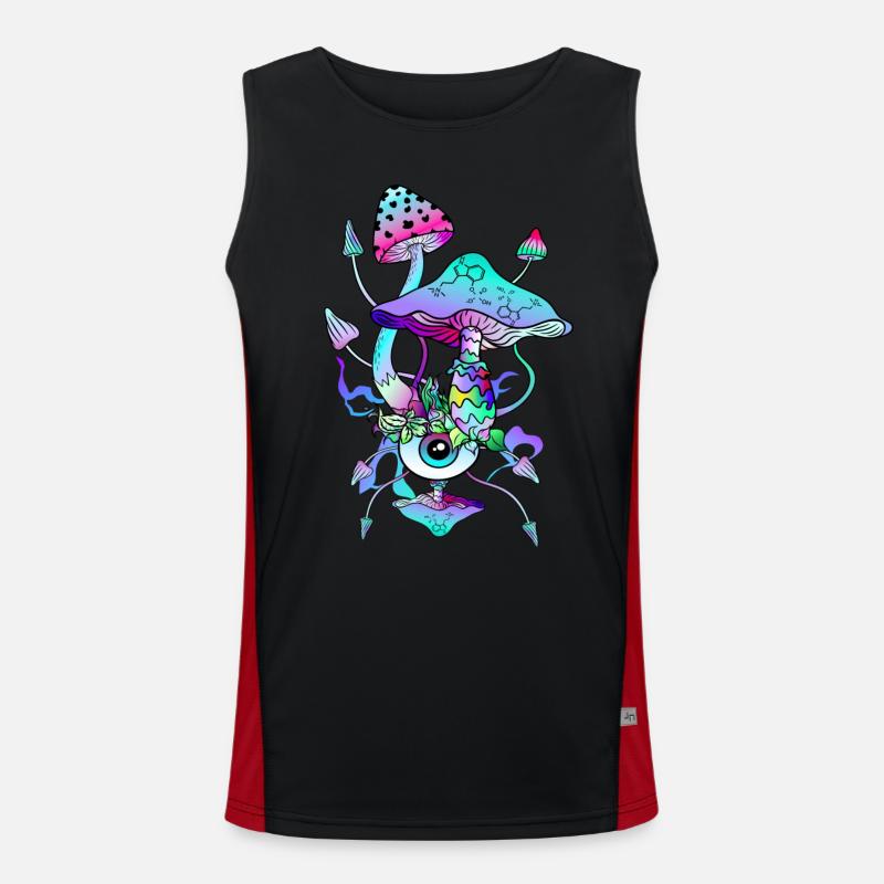 Psytrance Champignons Psychédéliques Débardeur respirant contrasté Homme 