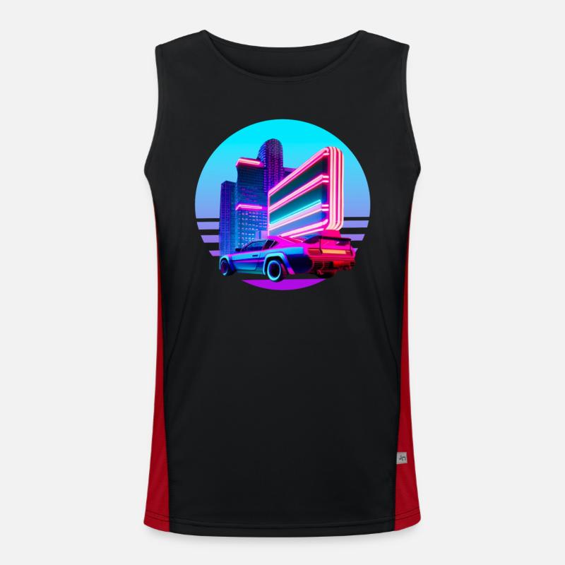 Retro Wave 80s Vaporwave Sunset Débardeur respirant contrasté Homme 