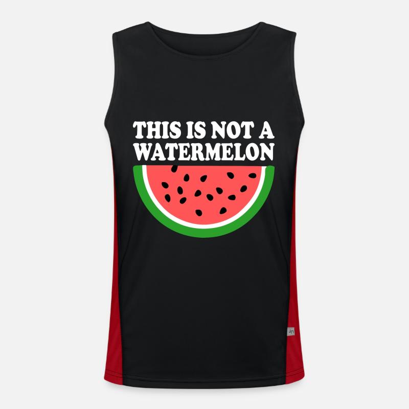 THIS IS NOT A WATERMELON - Men's Functional Contrast Tank Top  - black/red