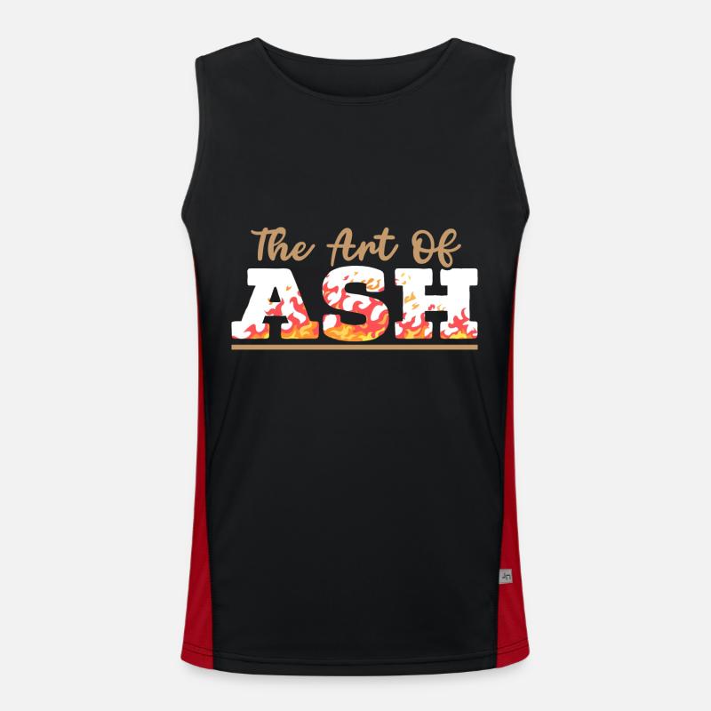 Wood-burning pyrography master carpenter - Men's Functional Contrast Tank Top  - black/red