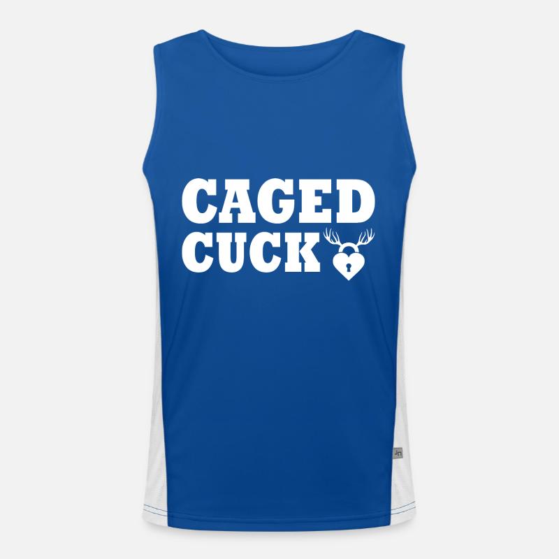 Cuckold caged cuck Débardeur respirant contrasté Homme 