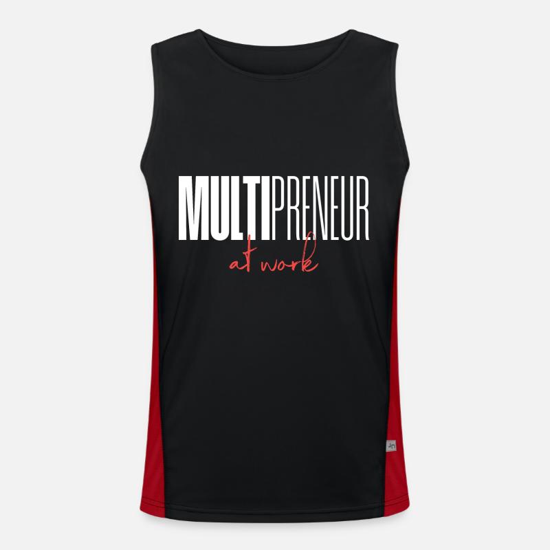 Mulitpreneur at work - Men's Functional Contrast Tank Top  - black/red