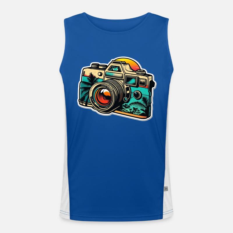 Retro Style Camera Men's Functional Contrast Tank Top 