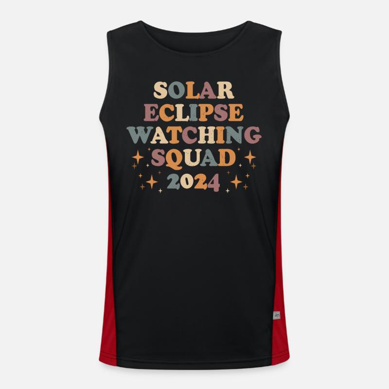 Solar Eclipse 2024 - Men's Functional Contrast Tank Top  - black/red