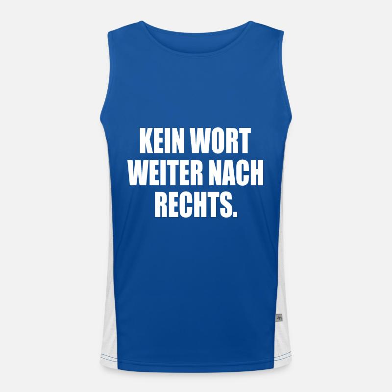 kein wort weiter nach rechts Funktionelles Kontrast-Tank Top für Männer 