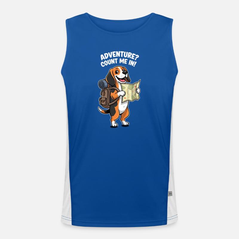 Conception d’aventure Beagle pour les fans de chiens Débardeur respirant contrasté Homme 