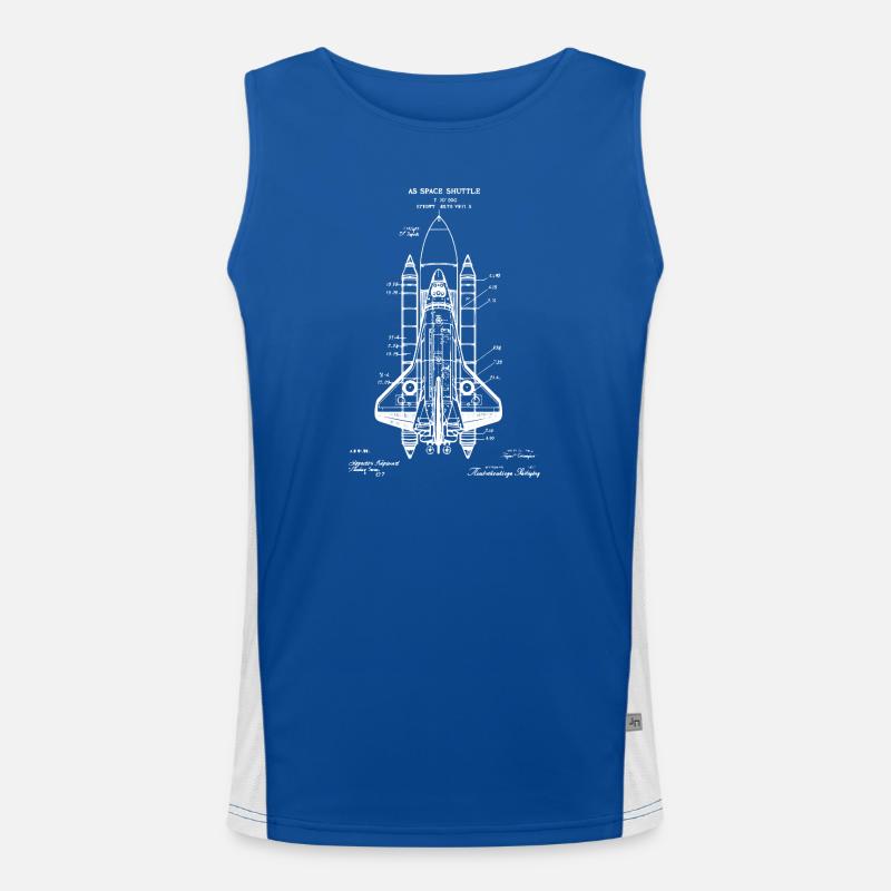 Space Shuttle Blueprint Men's Functional Contrast Tank Top 