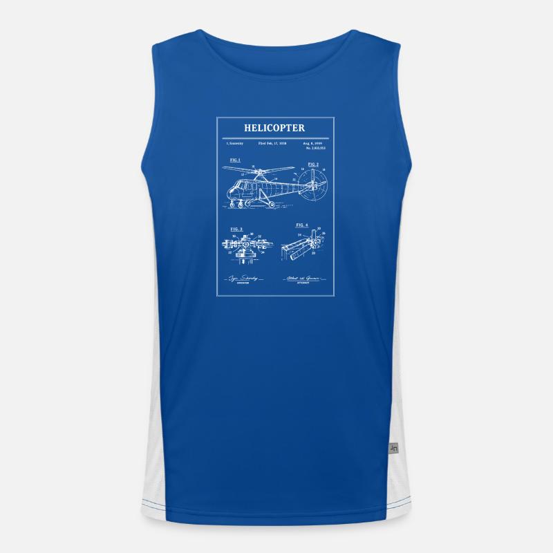 Hubschrauber-Bauplan Funktionelles Kontrast-Tank Top für Männer 