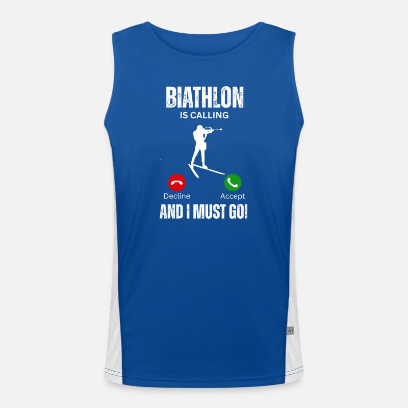 biathlon is calling and I must go Men's Functional Contrast Tank Top 