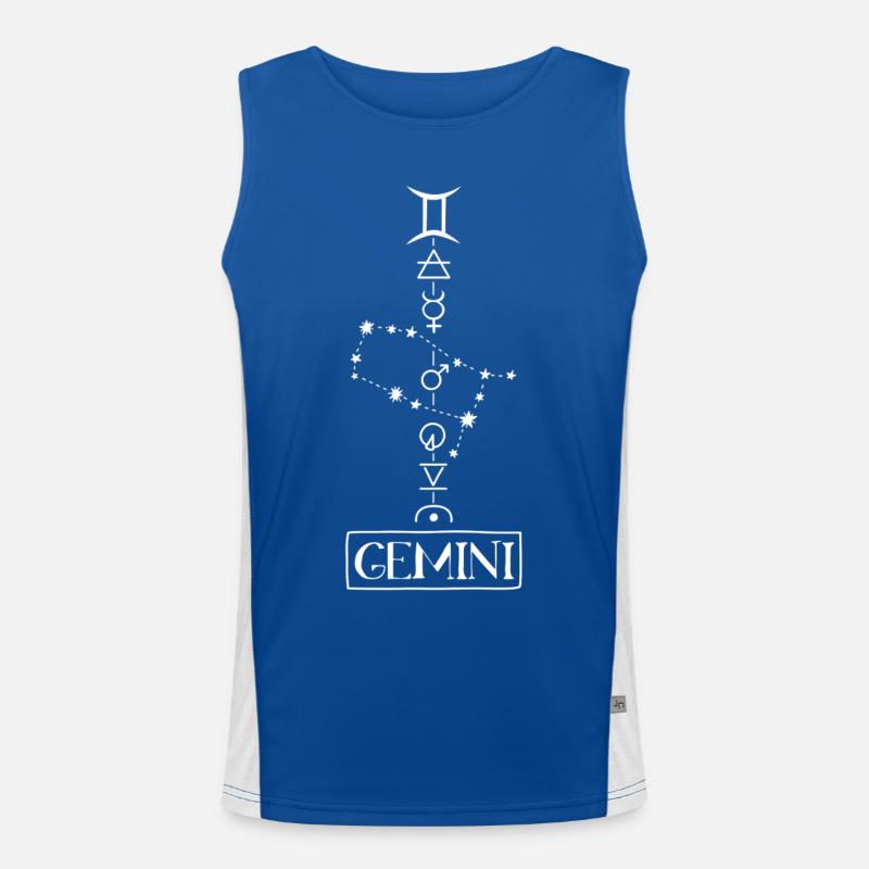 Gemini - Zwilling Sternzeichen Funktionelles Kontrast-Tank Top für Männer 