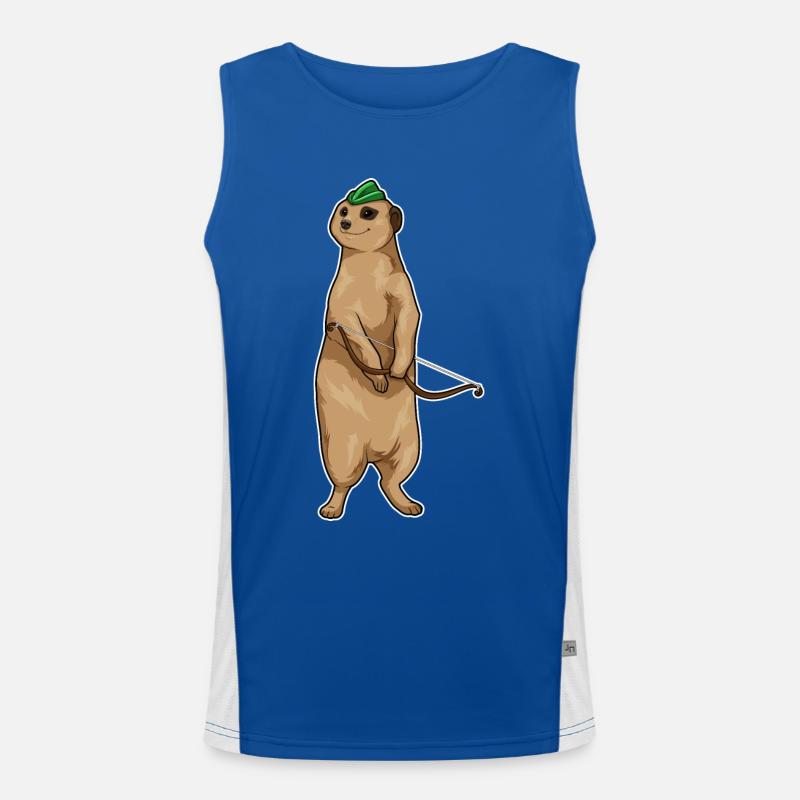 Erdmännchen Bogenschütze Bogen Funktionelles Kontrast-Tank Top für Männer 