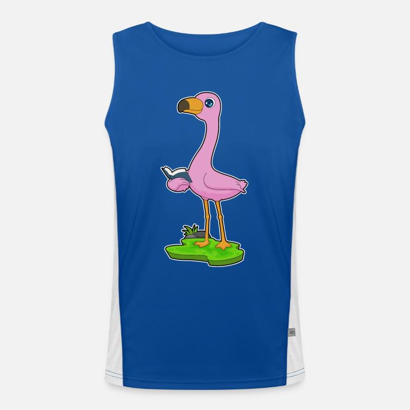Flamingo Lesen Buch Funktionelles Kontrast-Tank Top für Männer 