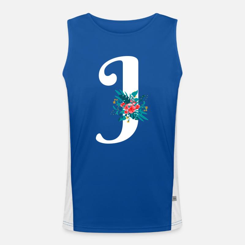 Buchstabe J Blumen Funktionelles Kontrast-Tank Top für Männer 