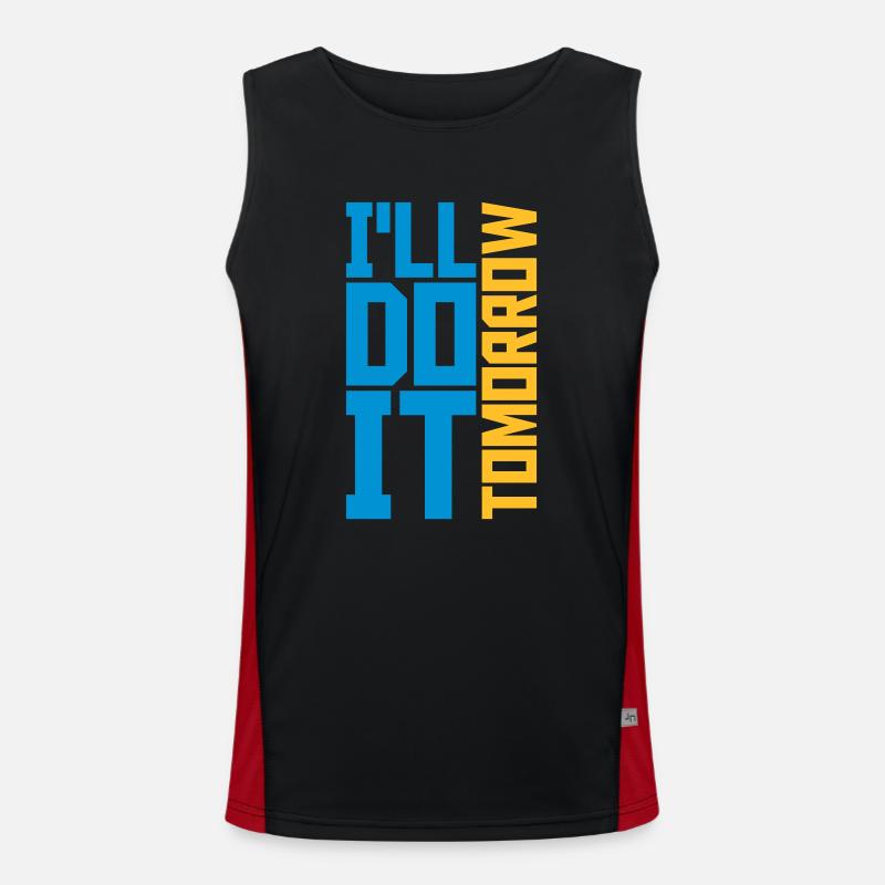 do it tomorrow quote Men's Functional Contrast Tank Top 