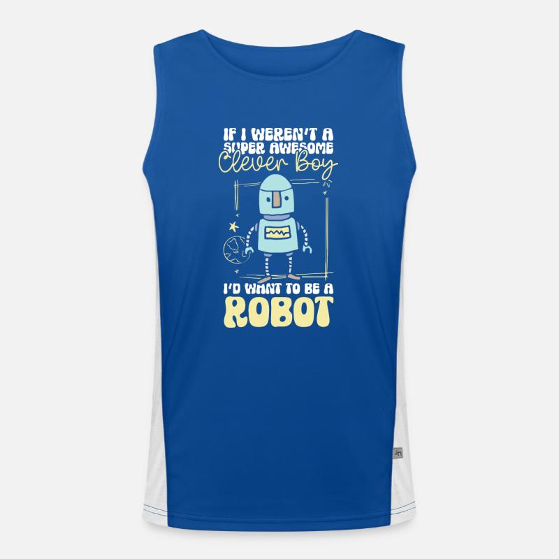 Android Mechanik Robotik Techniker Funktionelles Kontrast-Tank Top für Männer 