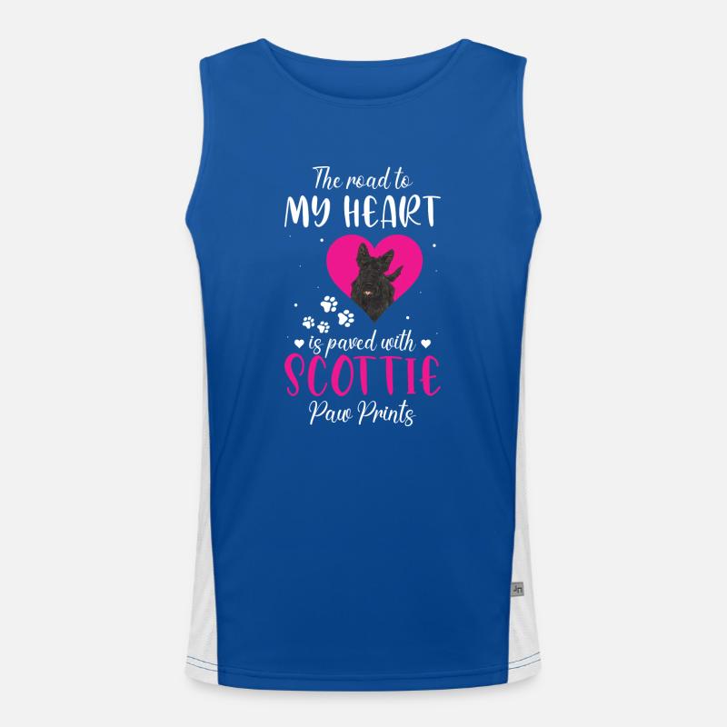 Scottish Terrier Scottie Hund Funktionelles Kontrast-Tank Top für Männer 