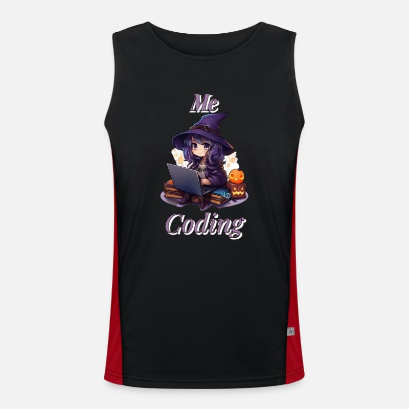 "WitchCode: Anime-Inspired Design" Funktionelles Kontrast-Tank Top für Männer 