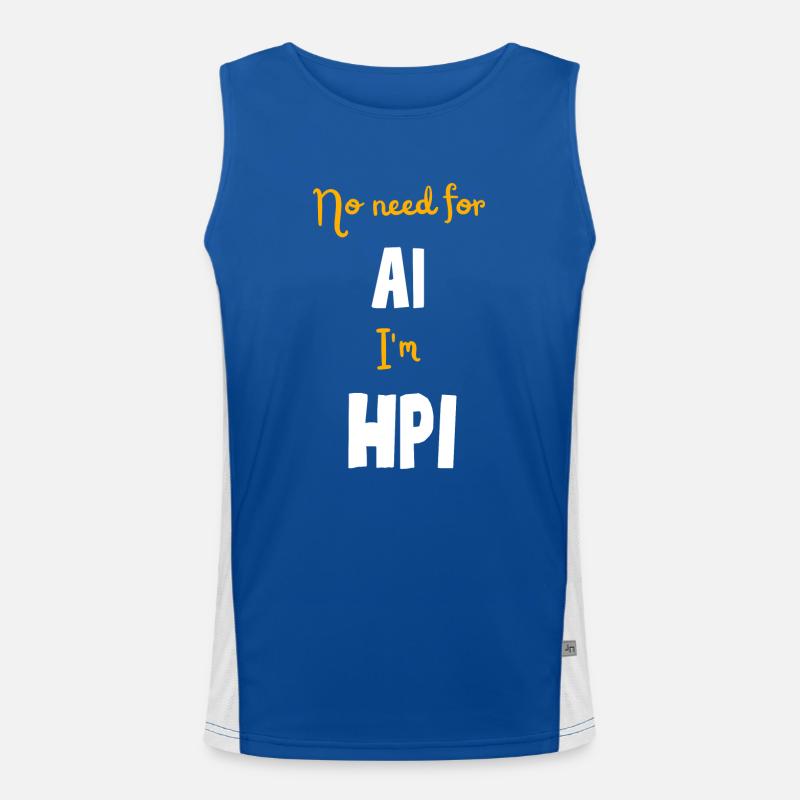 No need for Artificial Intelligence I am HPI Men's Functional Contrast Tank Top 