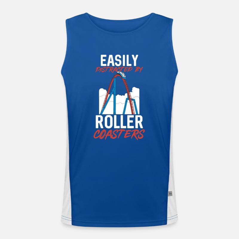 Roller Coaster Roller Coaster Amusement Park Men's Functional Contrast Tank Top 