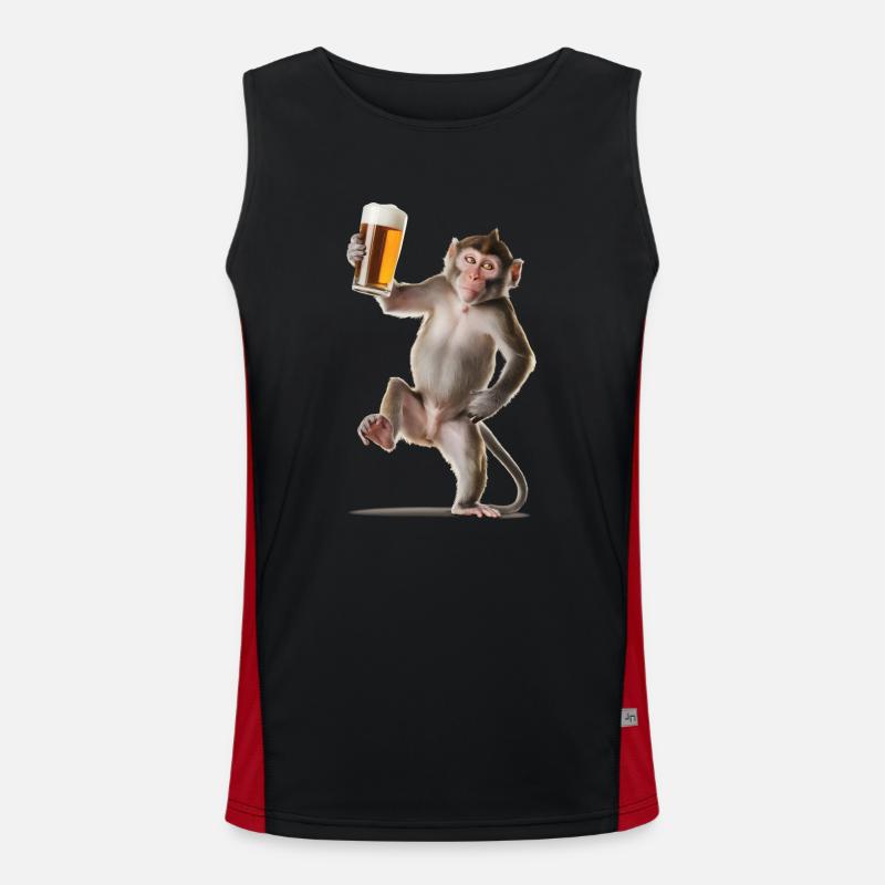 Affe Bier Funktionelles Kontrast-Tank Top für Männer 