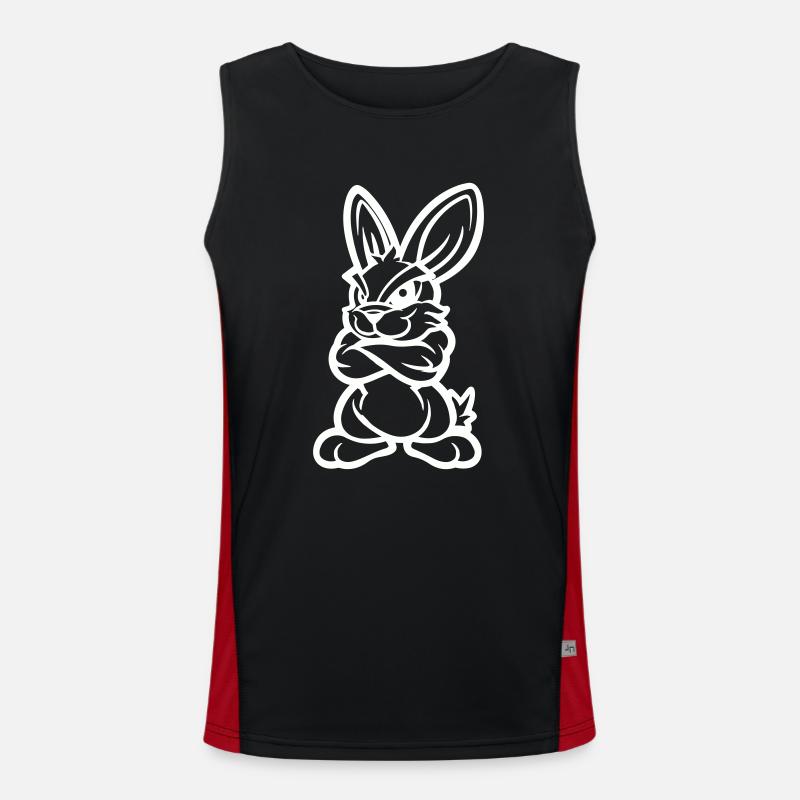 Bunny Comic - Men's Functional Contrast Tank Top  - black/red