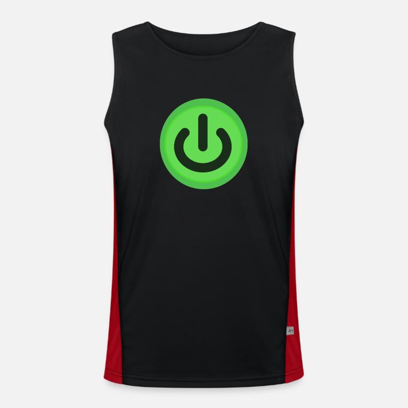 On / Off button Power Button Switch Men's Functional Contrast Tank Top 