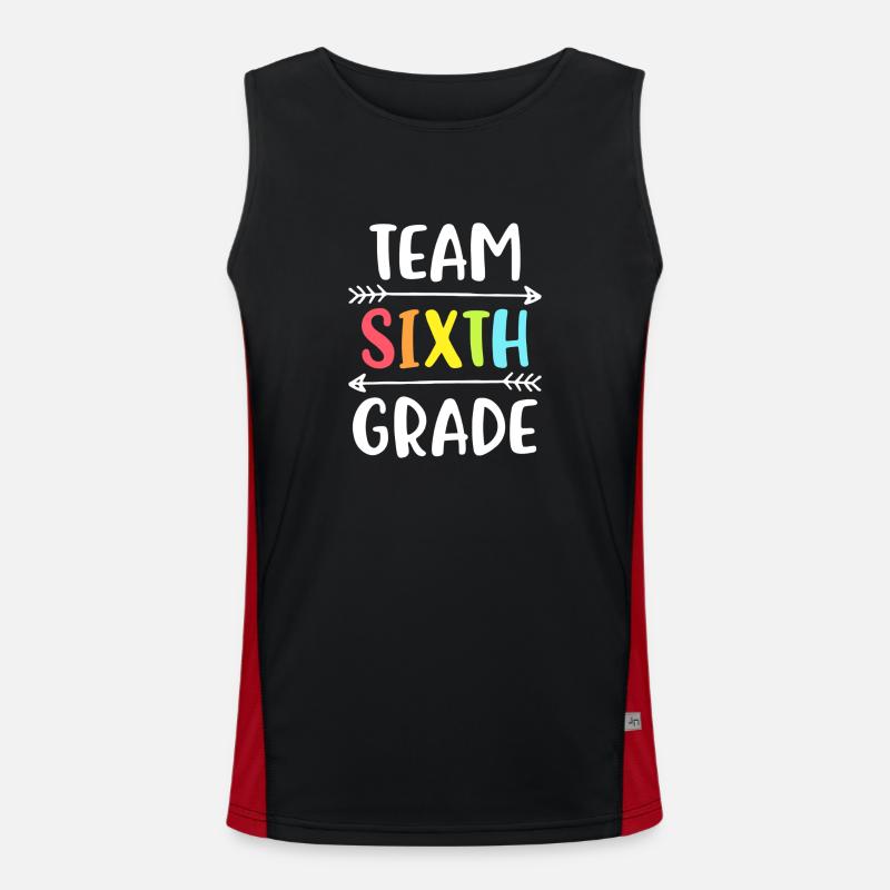 Team Sixth Grade Funny 6th Back To School Teacher Funktionelles Kontrast-Tank Top für Männer 