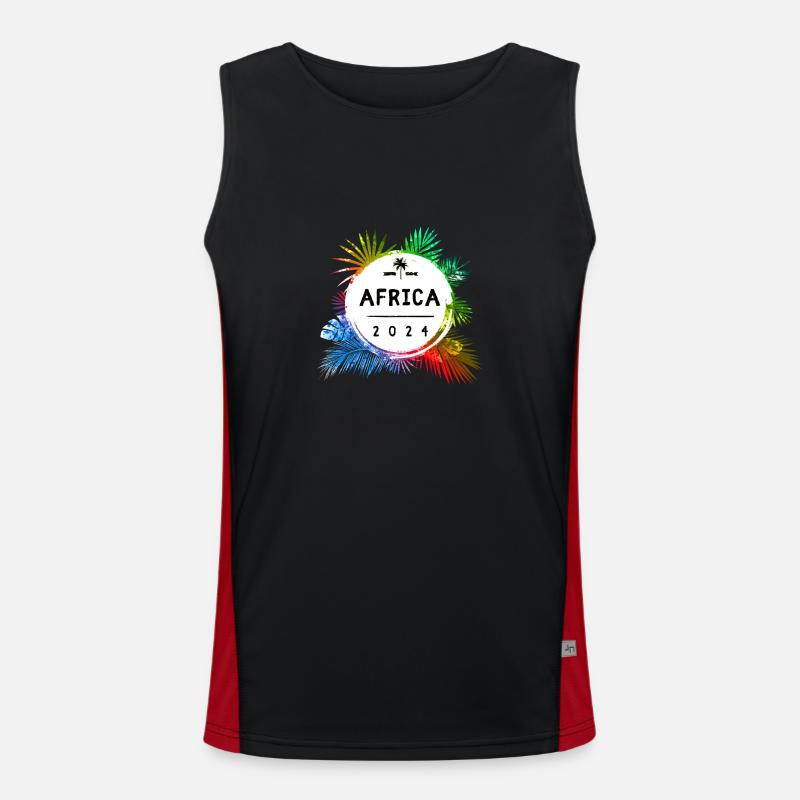 Afrika 2024 Bunt Funktionelles Kontrast-Tank Top für Männer 