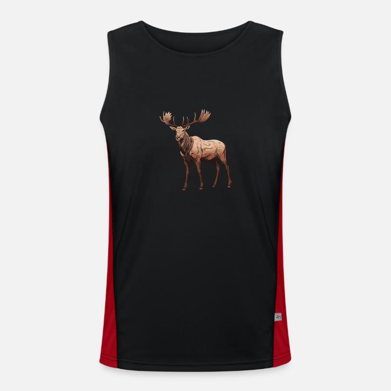 Elch Tier Funktionelles Kontrast-Tank Top für Männer 