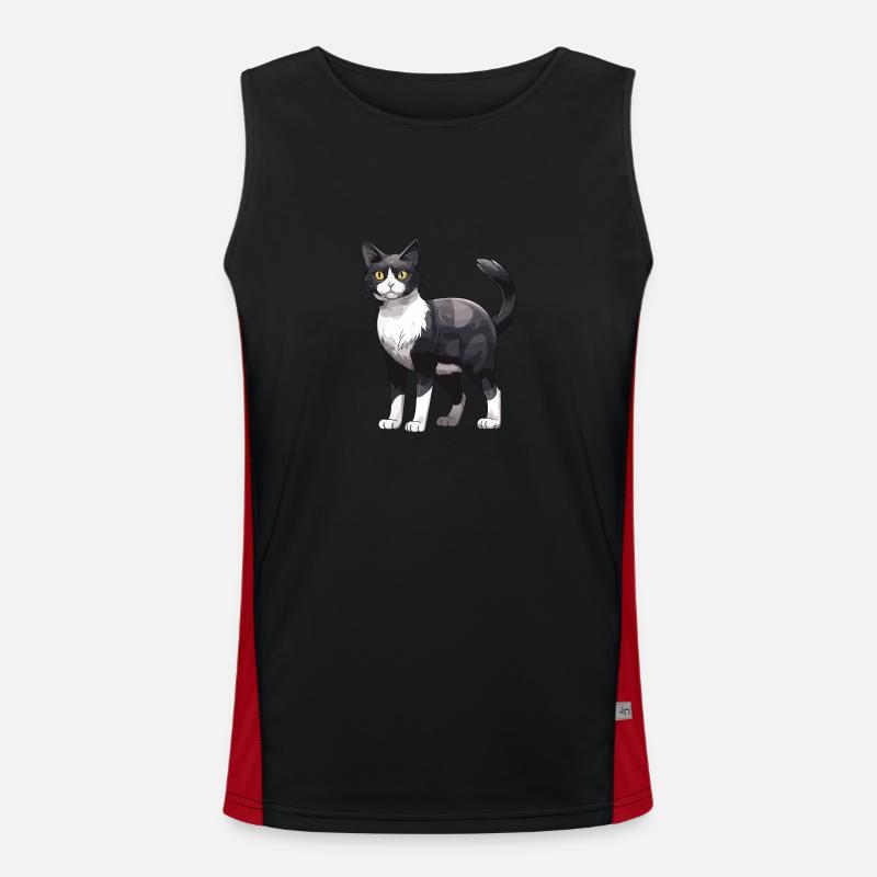 Katze Tier Funktionelles Kontrast-Tank Top für Männer 